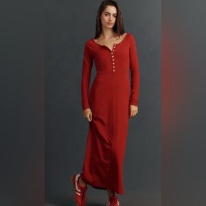 LSpace x Anthropologie Red Long Sleeve Dress